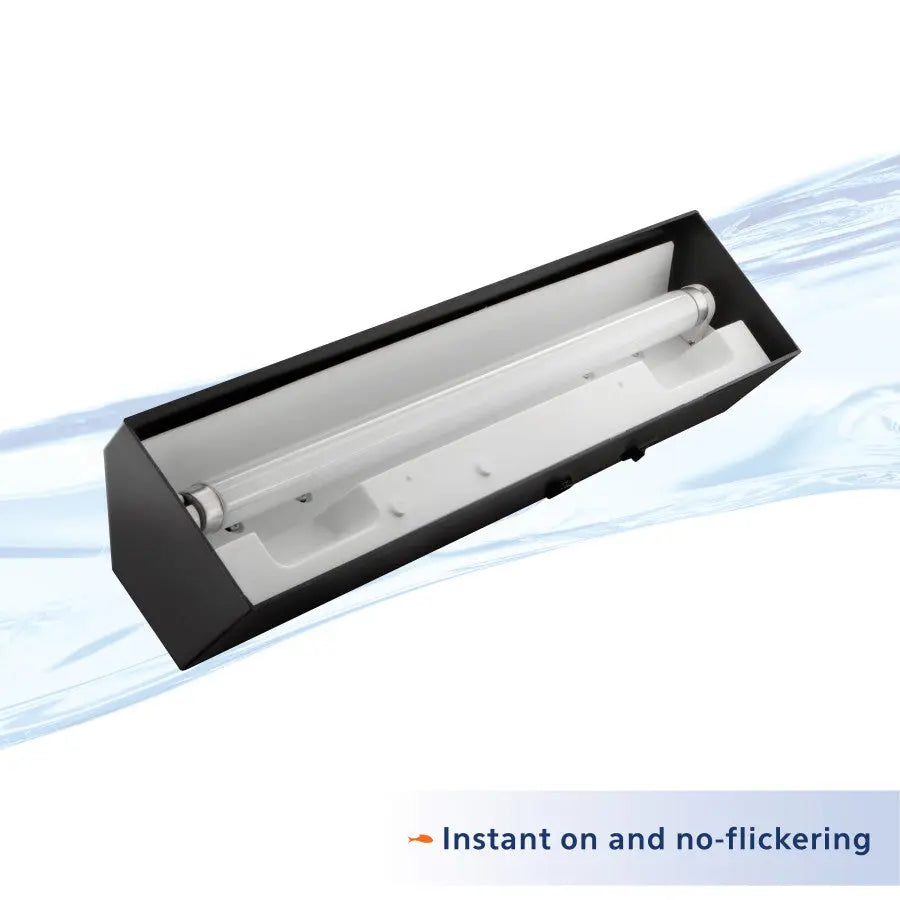 Aqueon Black T-8 Fluorescent Strip Lighting Fixture for Aquariums