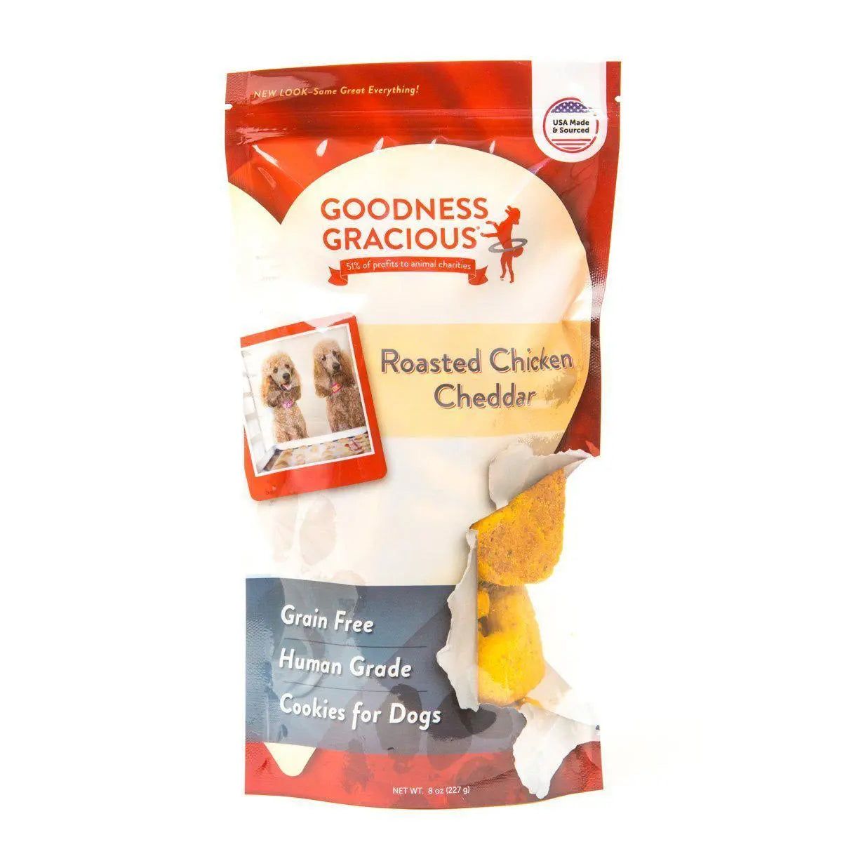 Delicious Goodness Gracious 8 - ounce Roasted Chicken and Mild Cheddar Dog Biscuit Cookies