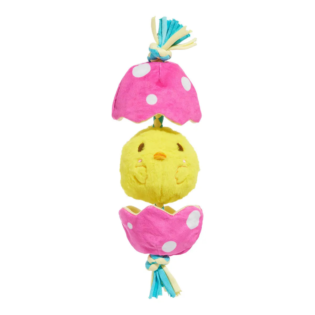 BARK Easter-themed Plush Peep-A-Bird Rope Dog Toy for Small to Medium Dogs