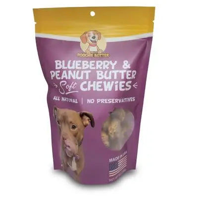 Poochie Butter Peanut Butter & Blueberry Tasty Soft Chew Treats