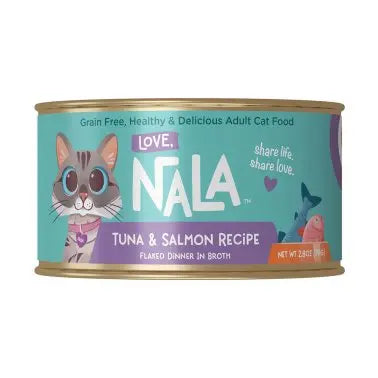 Love, Nala Premium Flaked Tuna and Salmon Recipe in Broth Wet Cat Food, 2.8 Ounce Can