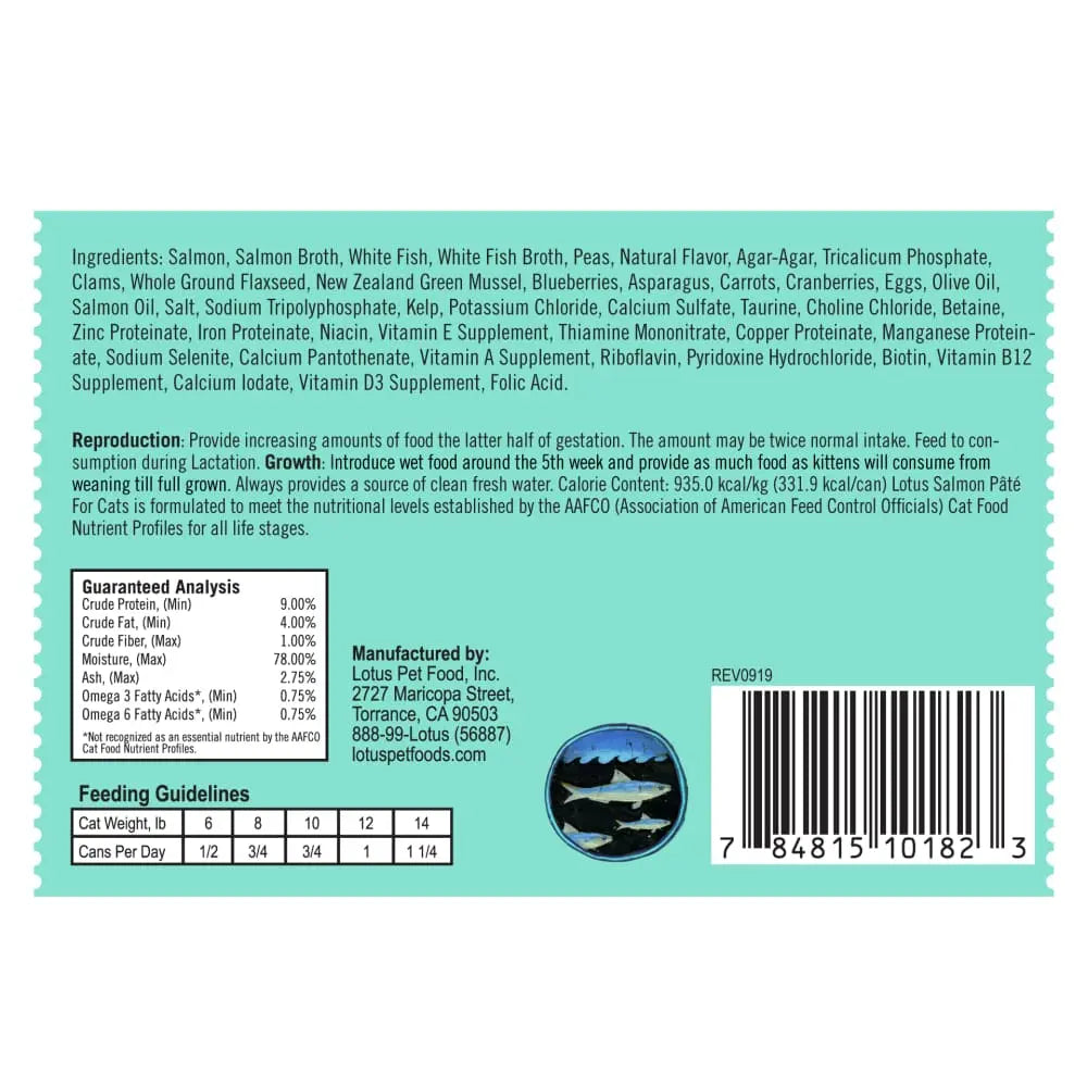 Grain-Free Canned Lotus Salmon Pate Cat Food Suitable for Cats of All Life Stages