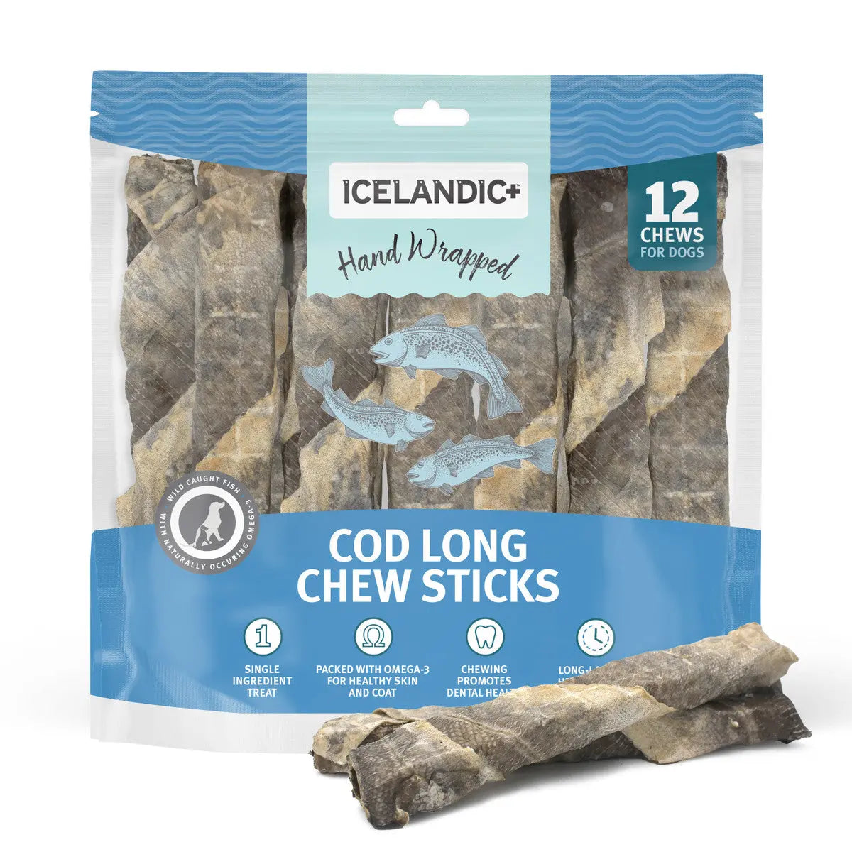 Icelandic Premium Cod Skin Hand - Wrapped Dog Chew Treats
