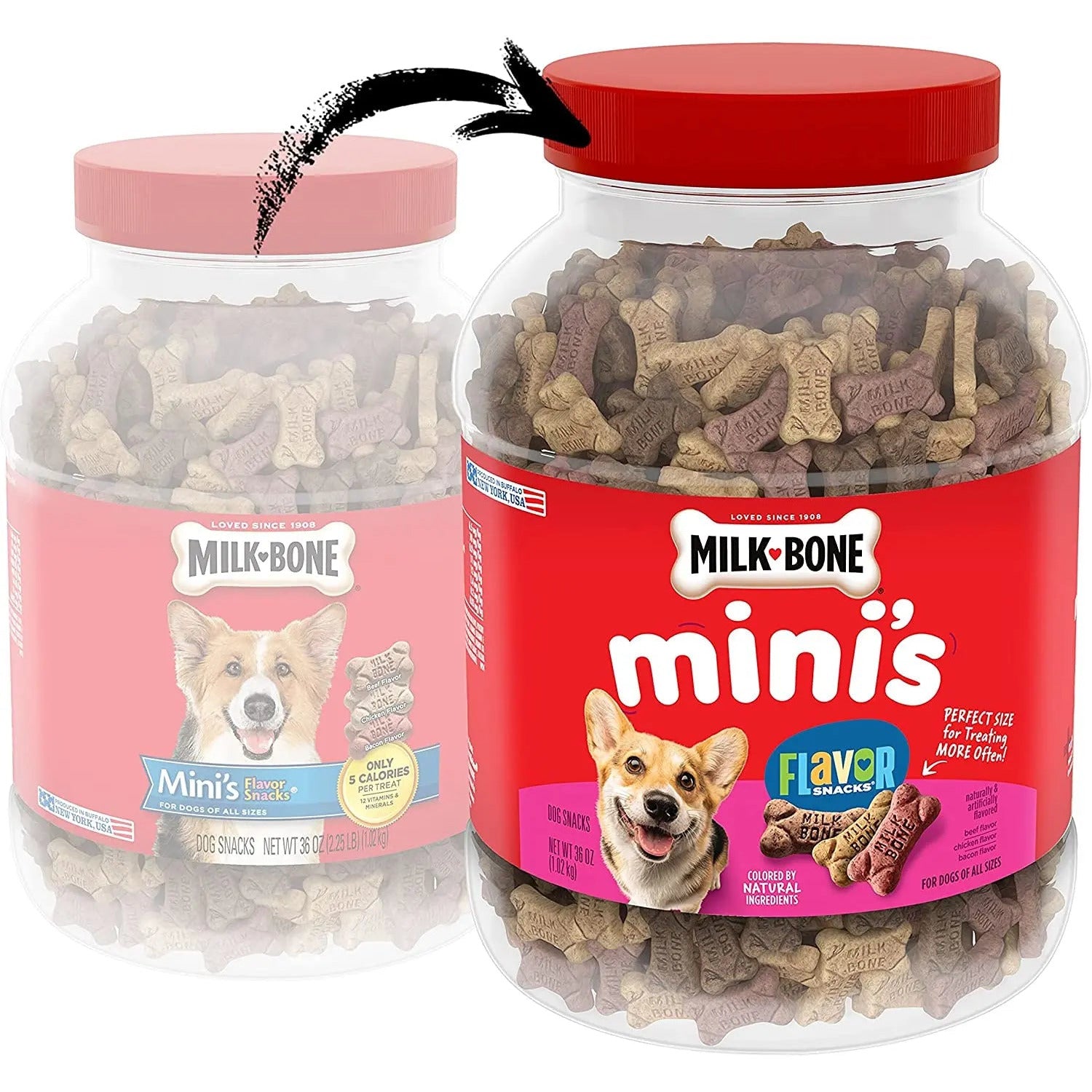 Milk-Bone Mini Flavor Snacks for Dogs - Small-Sized Dog Treats, 36 Ounce Pack
