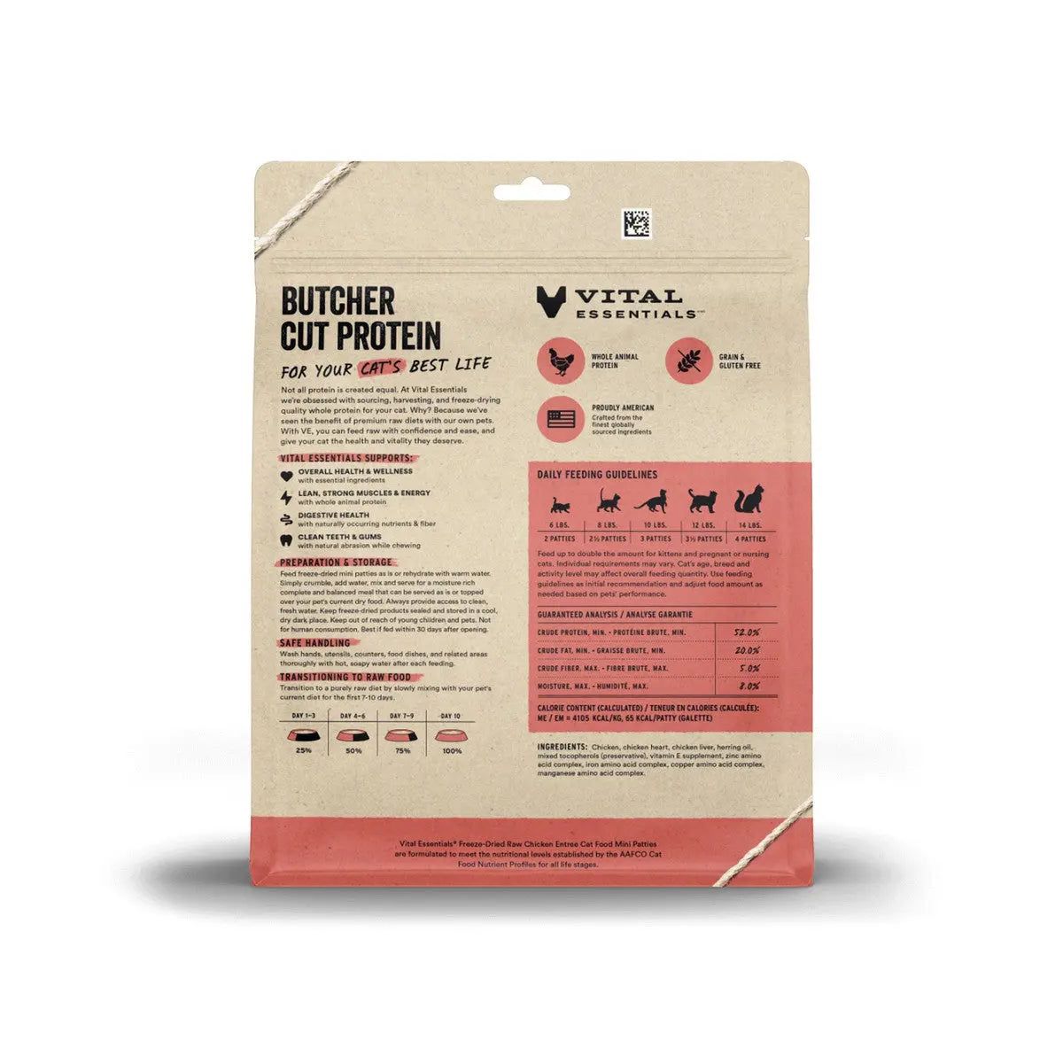 Vital Essentials® Freeze - Dried Raw Mini Chicken Entree Patties for Cats - High - Quality Feline Food