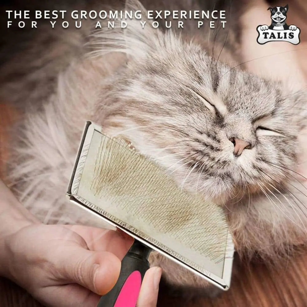 Self-Cleaning Pet Slicker Grooming Brush - An Ideal Tool for Removing Dog and Cat Hair Shedding