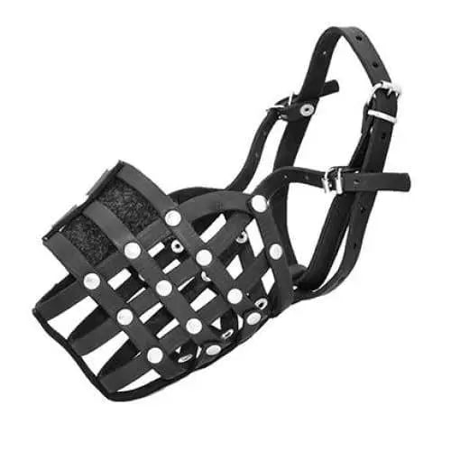 High - Quality European - Made Viper Echo Leather Basket - Style Dog Muzzle for Daily Use