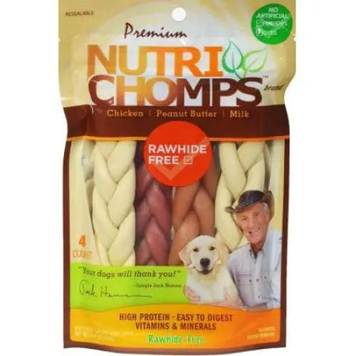 High - Quality Premium Nutritional Chicken, Peanut Butter, and Milk - Flavored Rawhide - Free Dog Chew Treats