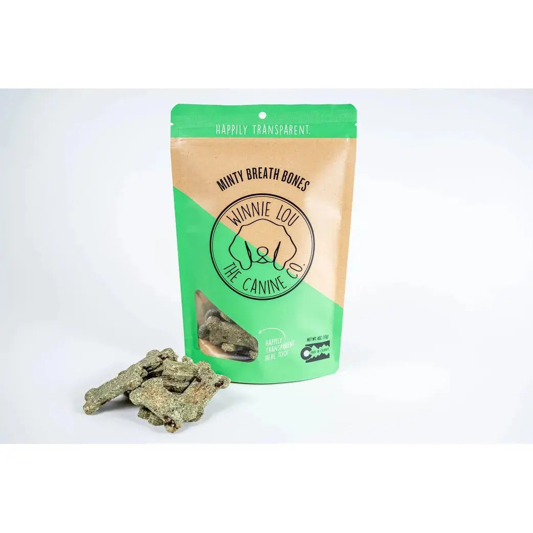 Winnie Lou Premium Minty Breath Bones - Delicious Dog Treats (6.4 oz)