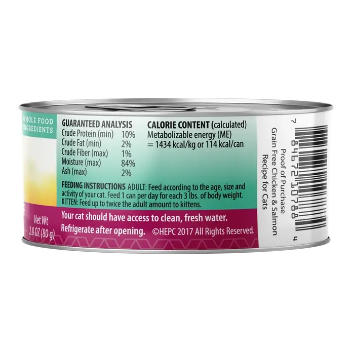 Health Extension Premium Grain-Free Canned Cat Food with Chicken and Salmon - 24 Cans, Each 2.8 oz