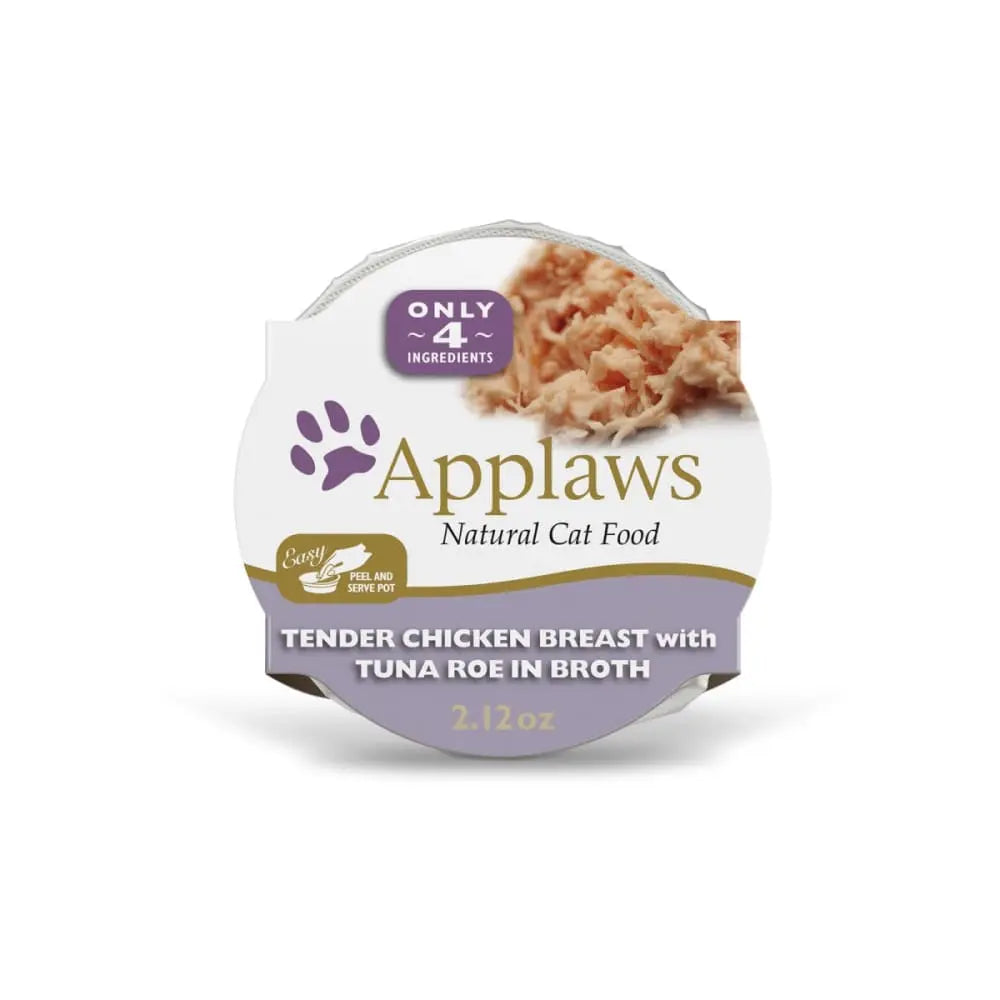 Applaws 2.12oz Natural Wet Chicken Breast with Tuna Roe in Broth Pot