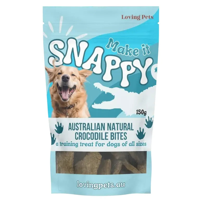 Loving Pets Australia Premium Crocodile Bites - 5.29 oz High - Protein Dog Treats