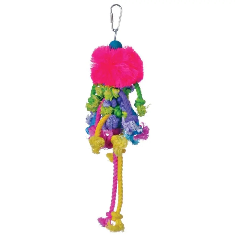 Calypso Creations Multi-Color Braided Bunch Bird Toy for Small Birds, Measuring 5 Inches by 9 Inches, Single Piece