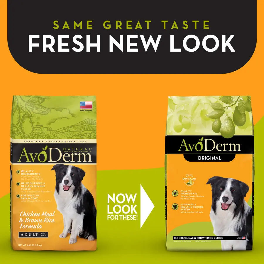 AvoDerm Premium Natural Dry Dog Food with Chicken Meal and Brown Rice