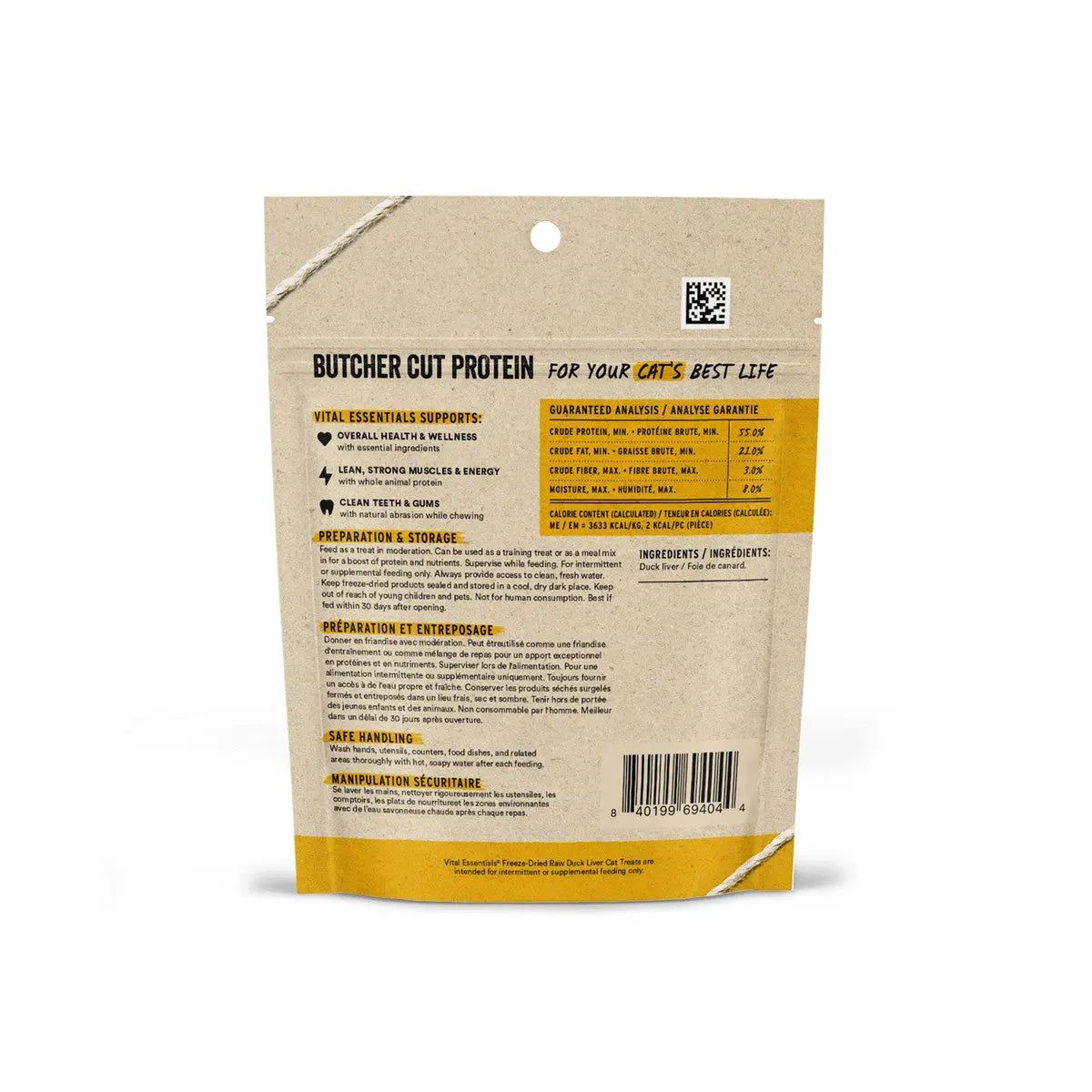 Vital Essentials® High - Quality Freeze - Dried Duck Liver Treats for Cats, 0.9 Ounce