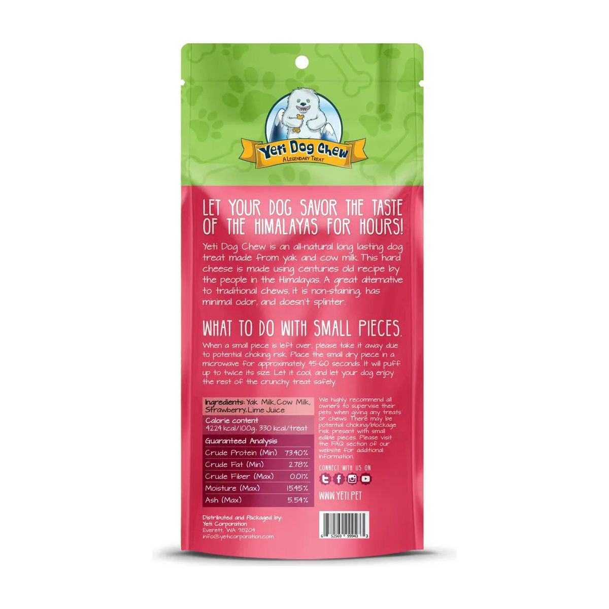 Yeti Premium All - Natural Large Yak Milk Cheese Dog Chews as Healthy Dog Treats