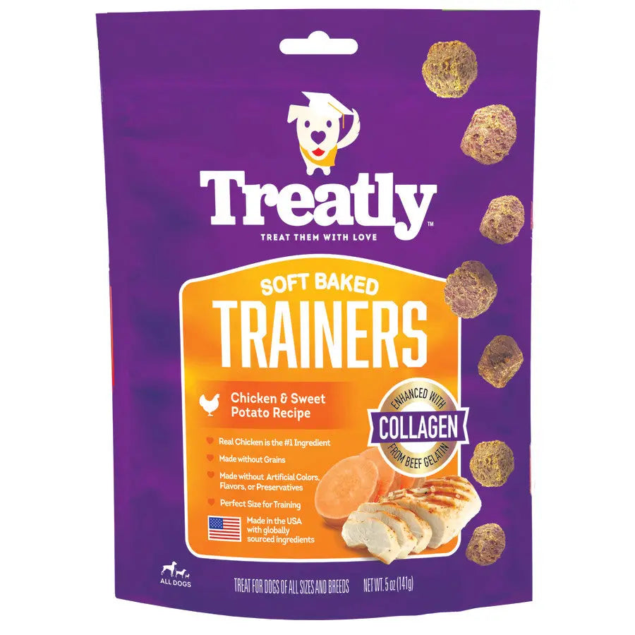 Treatly 5 oz Soft-Baked Dog Training Treats, Enriched with Collagen