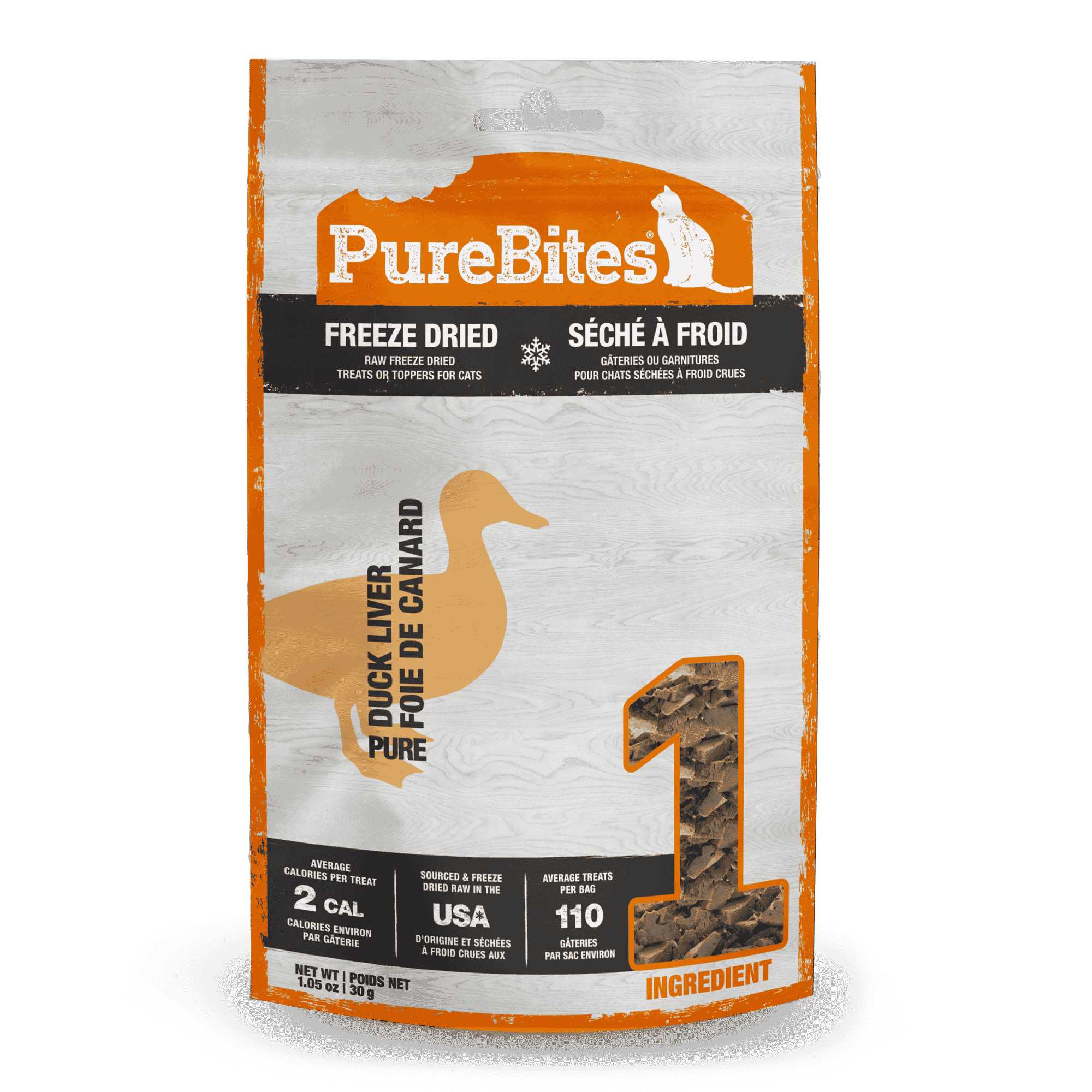 High - Quality PureBites Freeze - Dried Cat Treats Made from 100% Pure Duck Liver, 1.05 oz
