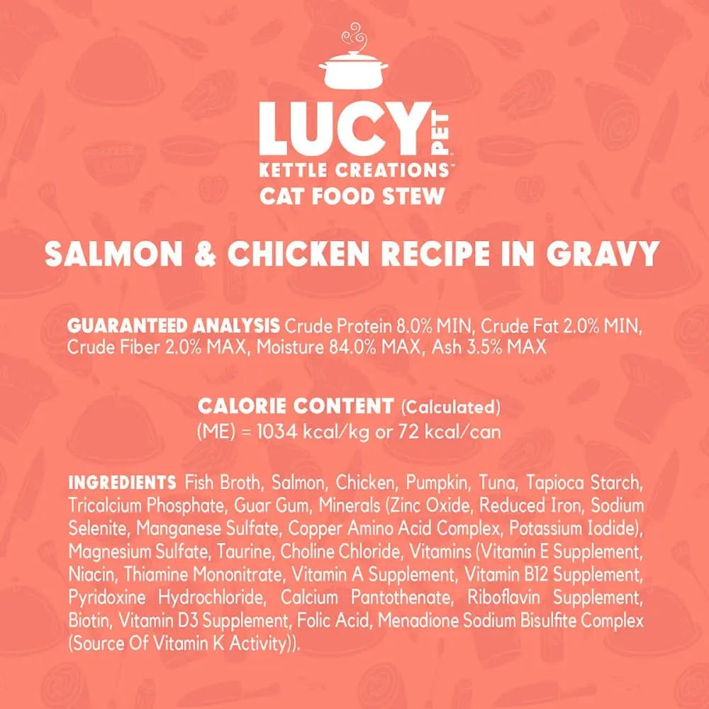 Lucy Pet Products Kettle Creations Gourmet Adult Wet Cat Food Pack of 12 Cans, Each 2.75 Ounces