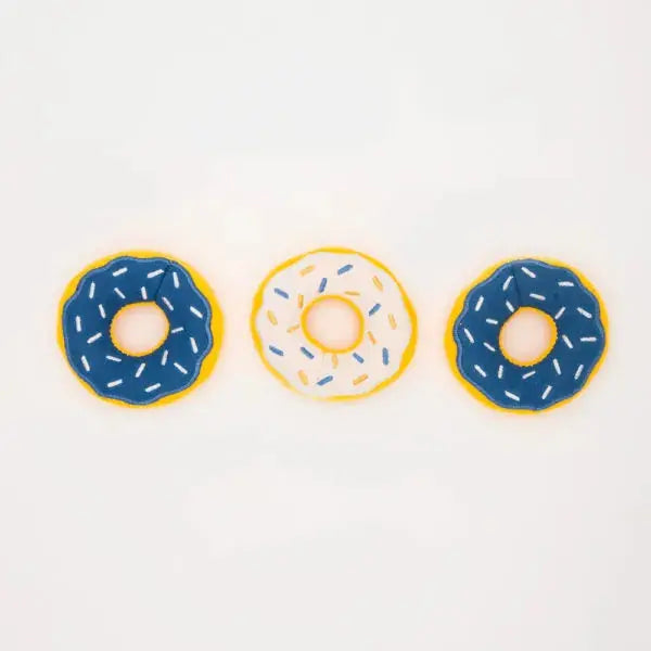 Zippy Paws 3-Pack Hanukkah Mini Squeaky Donutz Dog Toys for Small Dogs