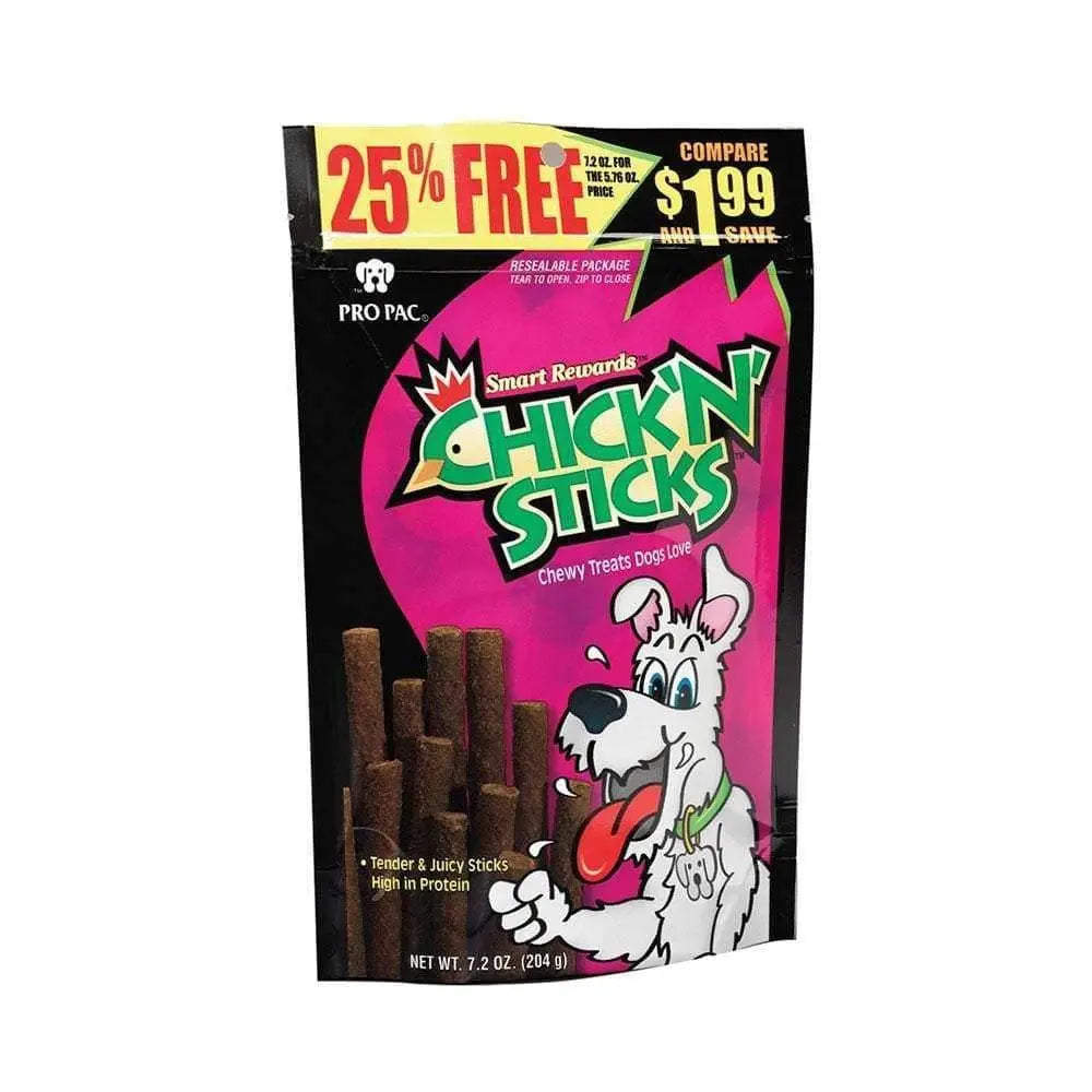 Pro Pac Smart Rewards Chewy Chicken Meal Dog Treat Sticks, 7.2 Ounce Package