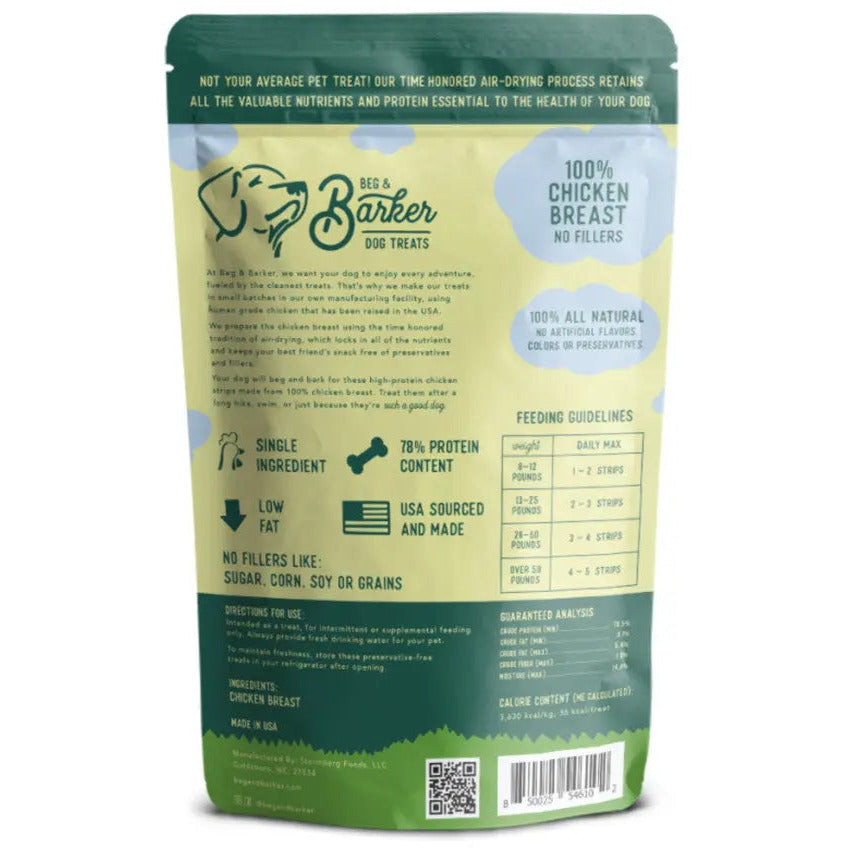 Beg & Barker Premium Air - Dried All - Natural Human - Grade Chicken Breast Strips as Dog Treats