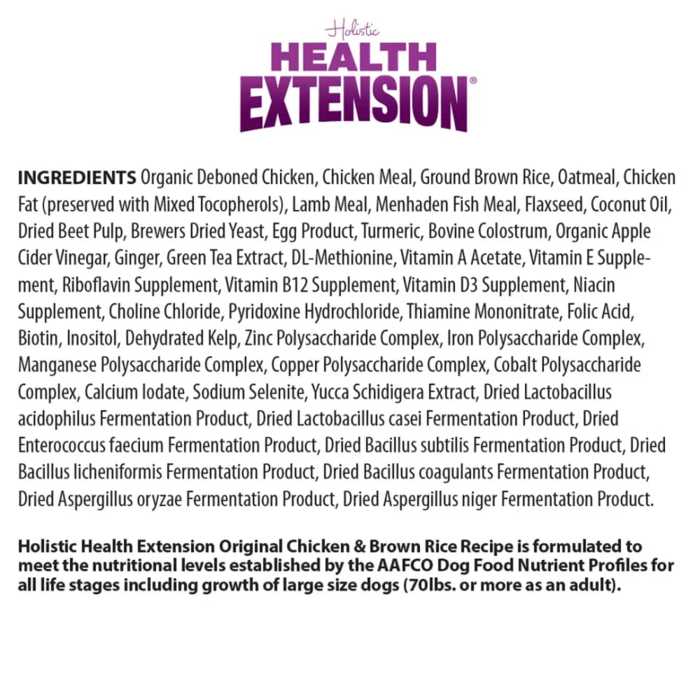 Health Extension Premium Chicken and Brown Rice Dog Food Recipe for All Life Stages