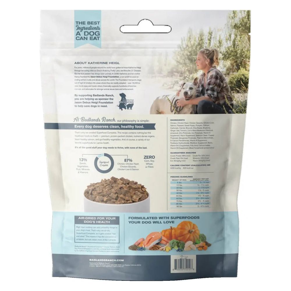 Badlands Ranch Premium Superfood Complete Grain-Free Air-Dried Chicken Dog Food for a Healthy Canine Diet