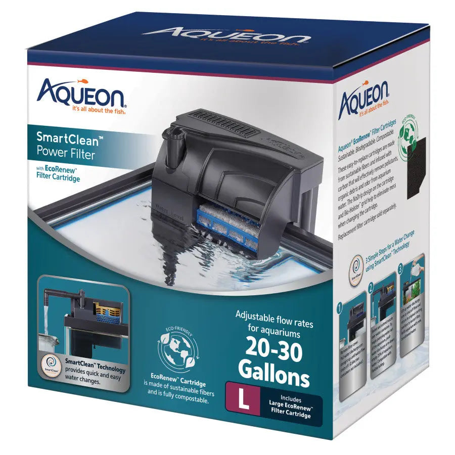 Aqueon SmartClean™ Advanced Power Filter with Sustainable EcoRenew™ Cartridge