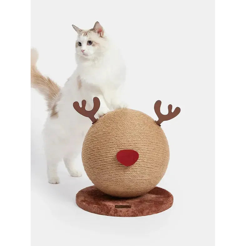 Vetreska Handmade Reindeer-Styled Interactive Cat Scratching Ball Toy