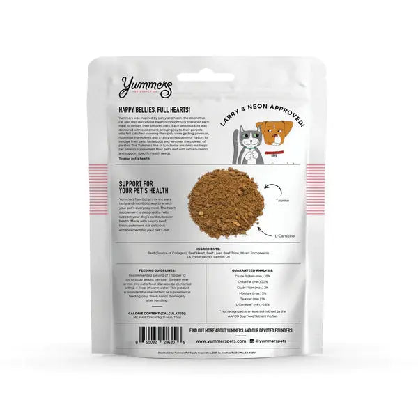 Yummers Delicious Heart Support Beef Supplement Mix-in Topper for Dog Food, 8 - ounce Package