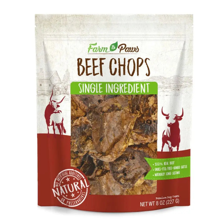 Cadet Farm to Paws 8 oz Natural Beef Chops - Ideal Dog Chews