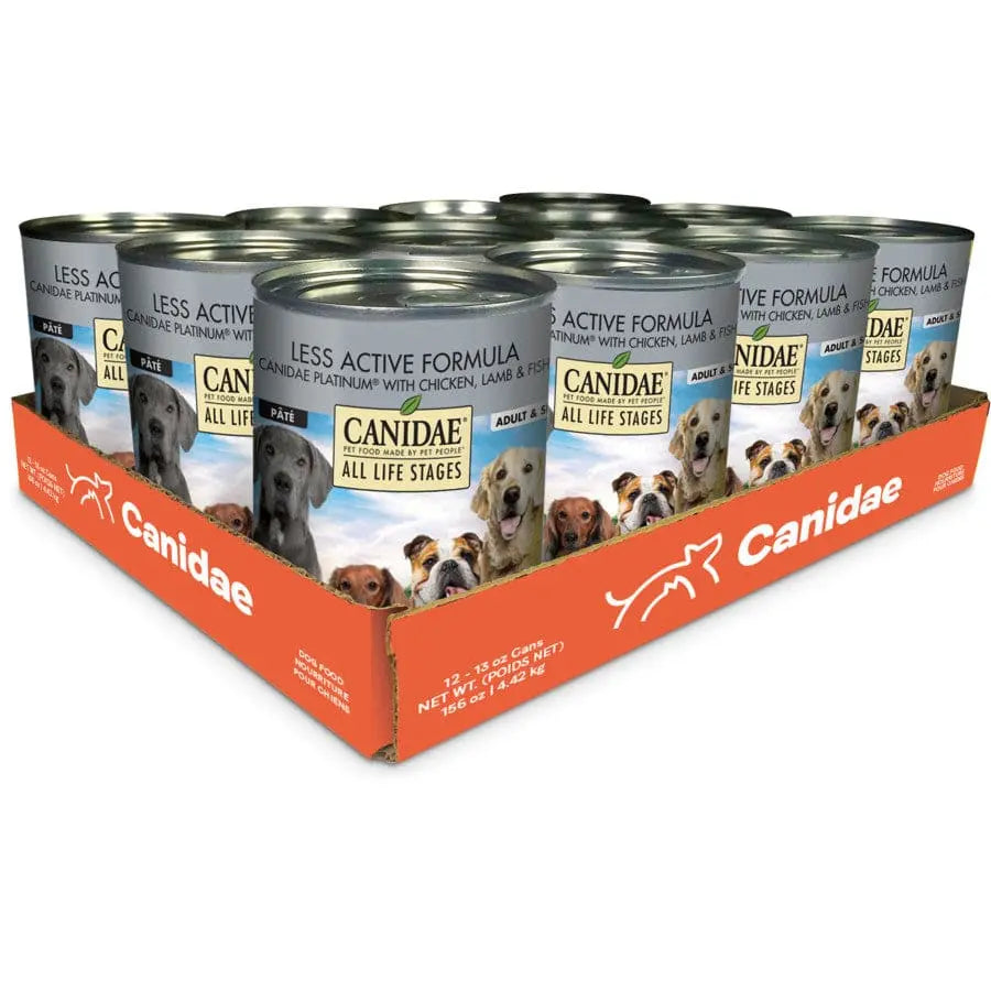 CANIDAE All Life Stages Canned Wet Dog Food with Chicken, Lamb & Fish for Less Active Dogs, Pack of 12 Cans, 13 oz Each