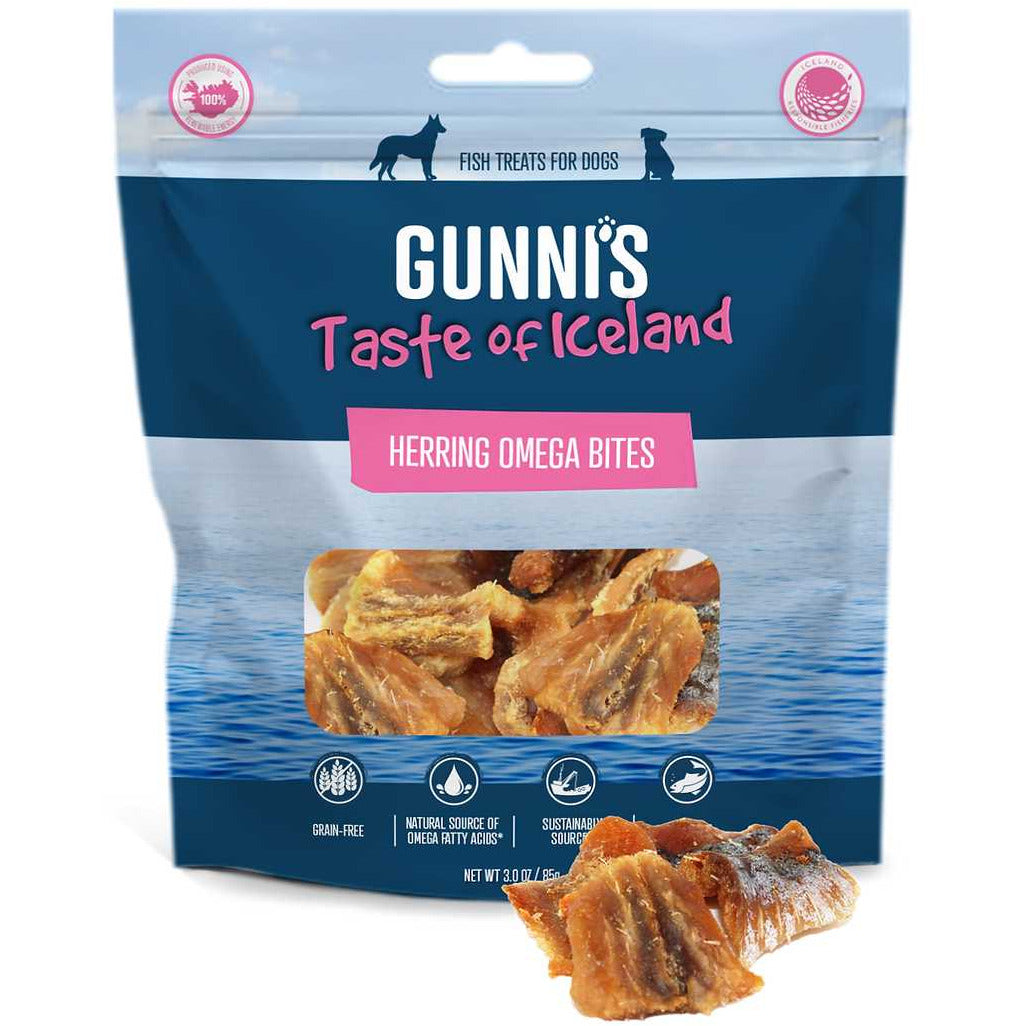 Gunni's Icelandic Heart-Healthy Herring Meat Bites for Dogs, 3.0oz
