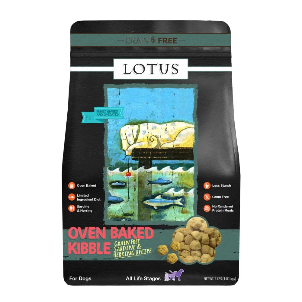 Lotus High - Quality Oven - Baked Grain - Free Sardine and Herring Formula Dry Dog Food for Canines of All Ages