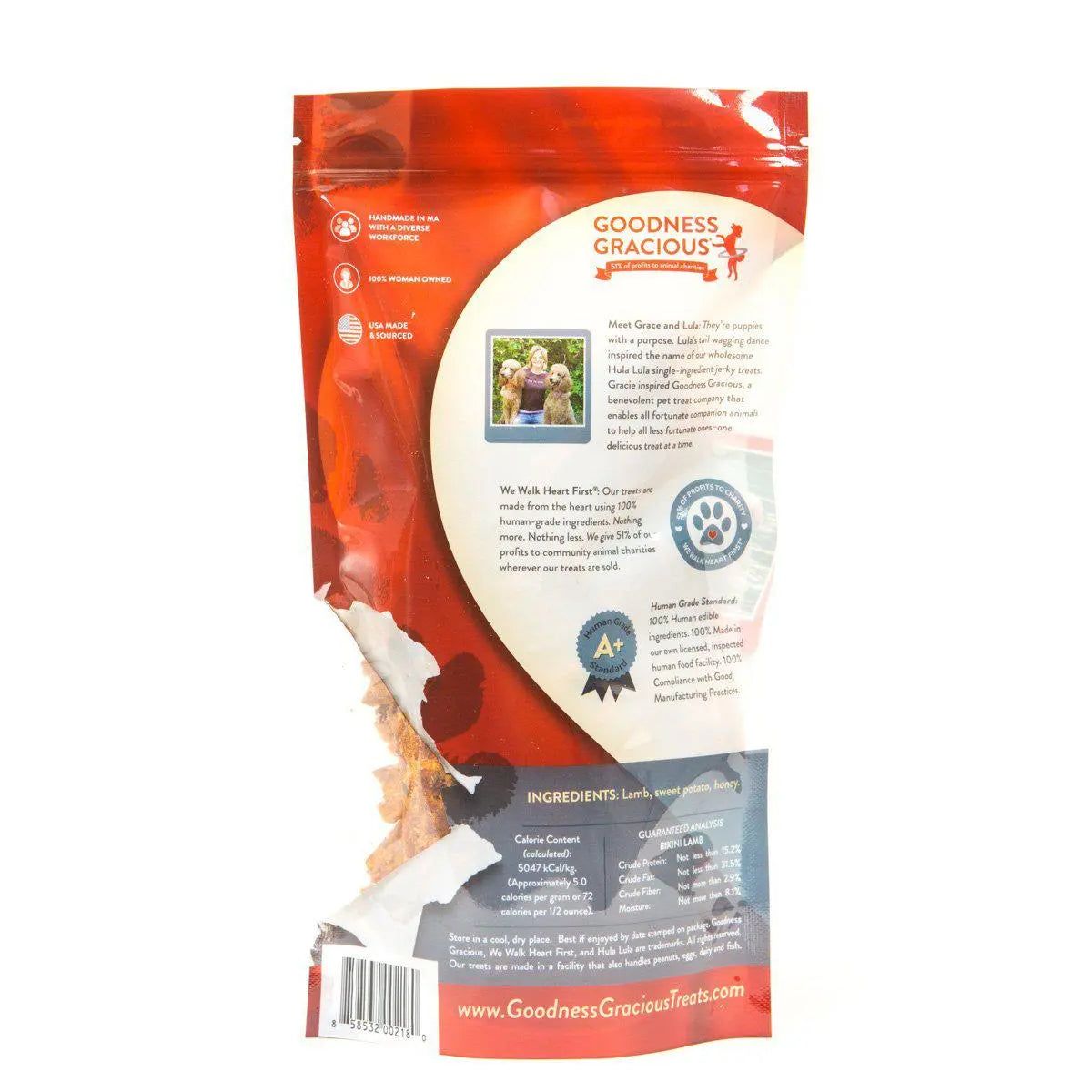 Goodness Gracious High - Quality Grass - Fed Lamb Dog Treats in a 6 - ounce Resealable Bag