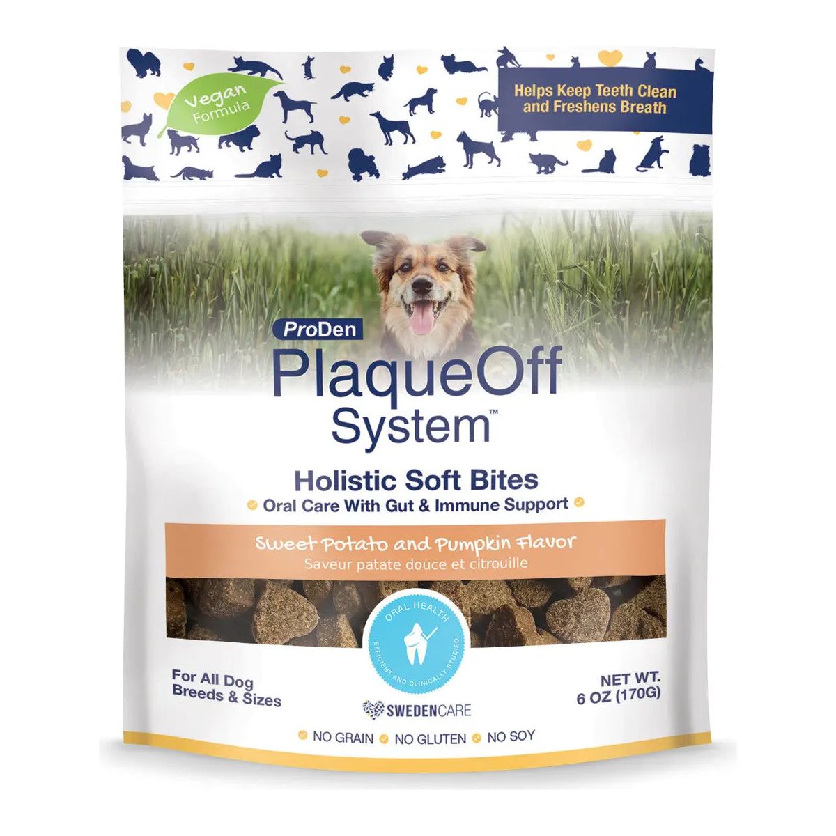 PlaqueOff Holistic Oral Care Soft Bites for Dogs with Gut & Immune Support