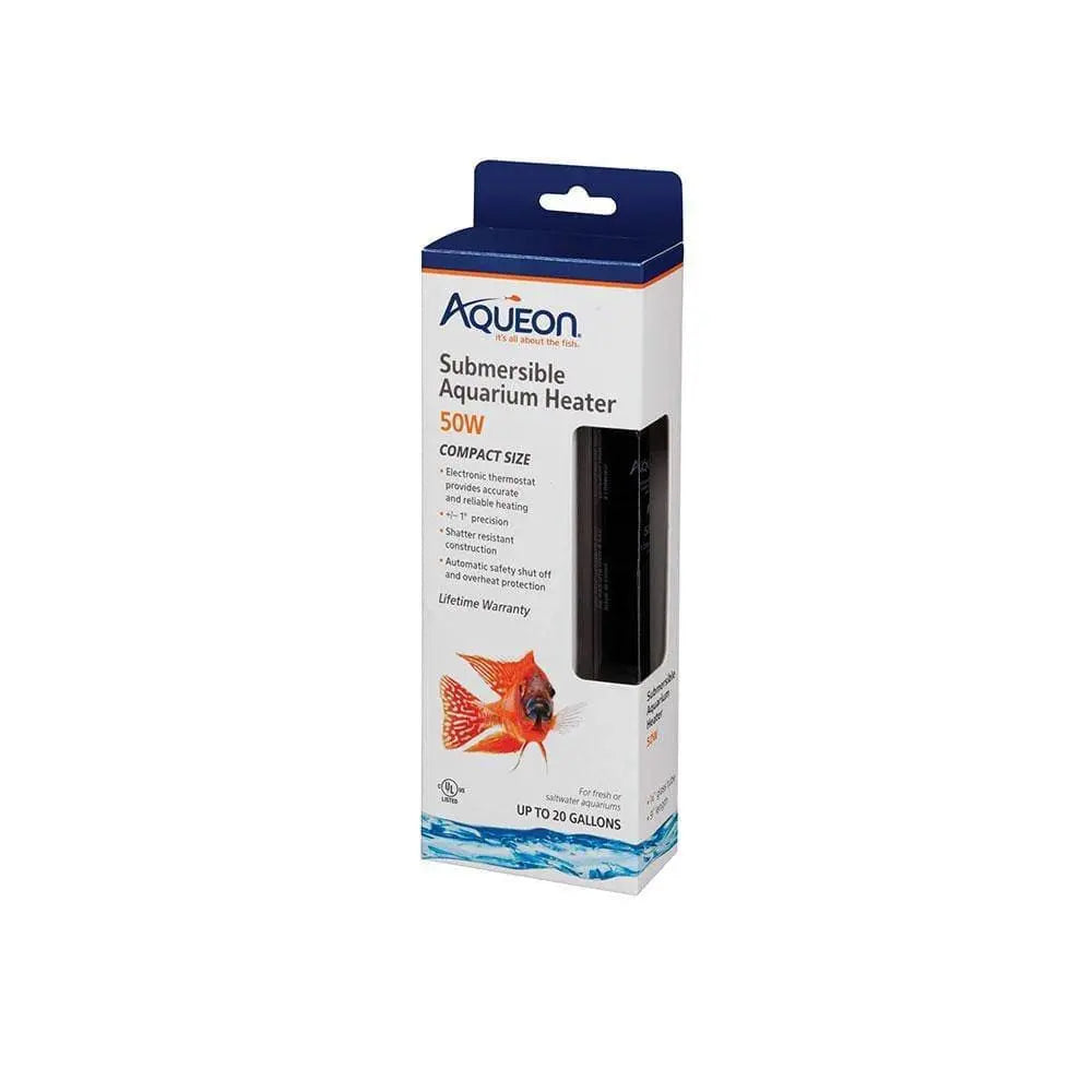 Aqueon 50-Watt Submersible Glass Aquarium Heater, 3.5 x 1.5 x 10.375 Inches