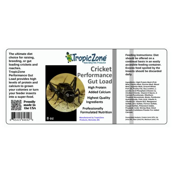 TropicZone High - Performance Gut Load for Cricket Growth