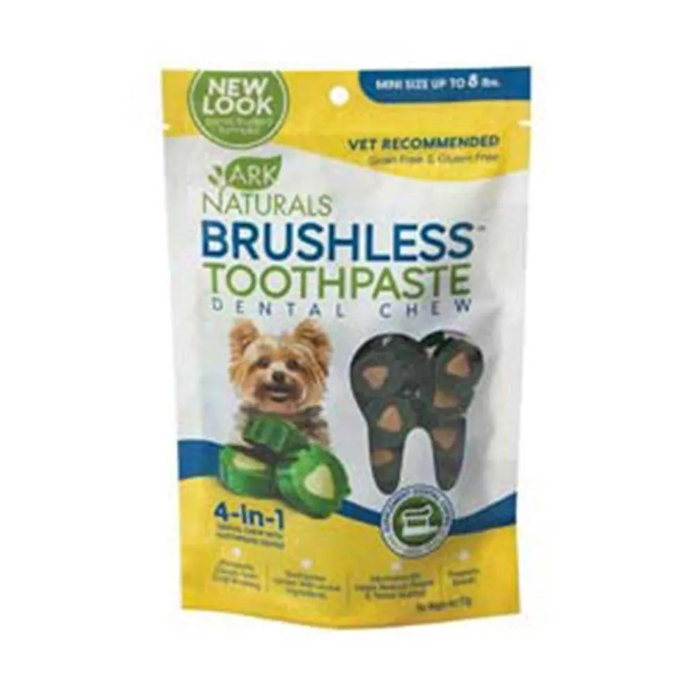 Ark Naturals® Brushless™ Toothpaste Dental Chews for Small Dogs - Mini Size, 4 Oz Package