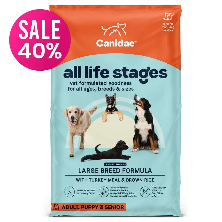CANIDAE Premium All Life Stages Dry Dog Food Formula for Large Breeds with Turkey Meal and Brown Rice