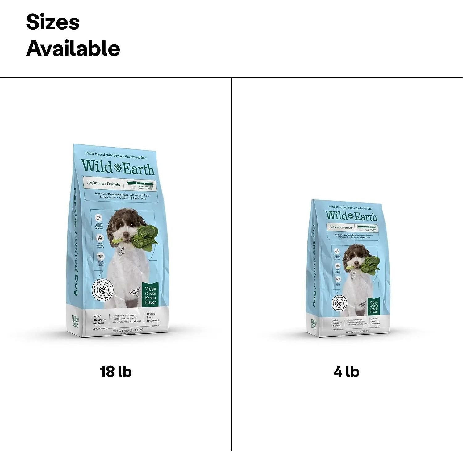 Wild Earth Allergen-Free Vegan Dog Food in Delicious Veggie Chick’N Kabob Flavor