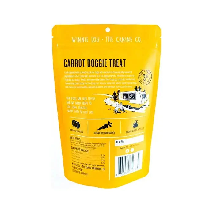 Delicious Organic Winnie Lou Carrot Flavored Doggie Treats - 4 Ounce Package
