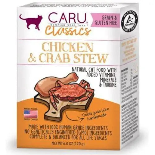Caru Classic Grain - Free Wet Cat Food: Chicken and Crab Stew for Feline Delight