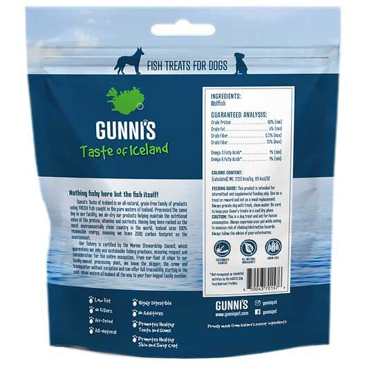 Gunni's Icelandic Omega-Rich Wolffish Skin Chips - Delicious Dog Treats