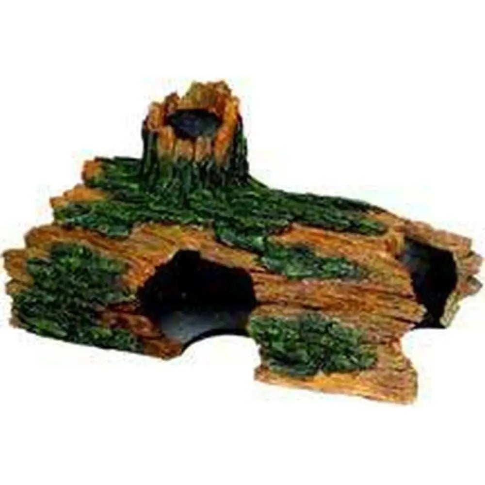 Jumbo-Sized Blue Ribbon Decorative Resin Hollow Log Ornament for Aquariums and Terrariums