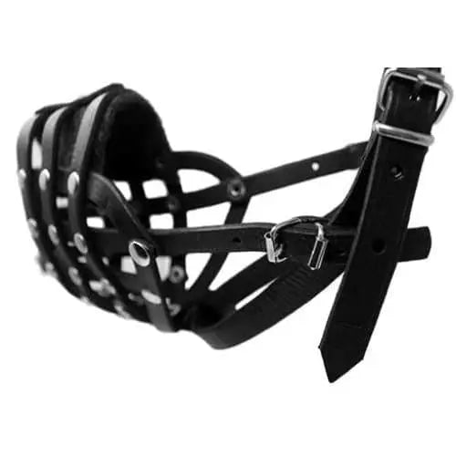 High - Quality European - Made Viper Echo Leather Basket - Style Dog Muzzle for Daily Use
