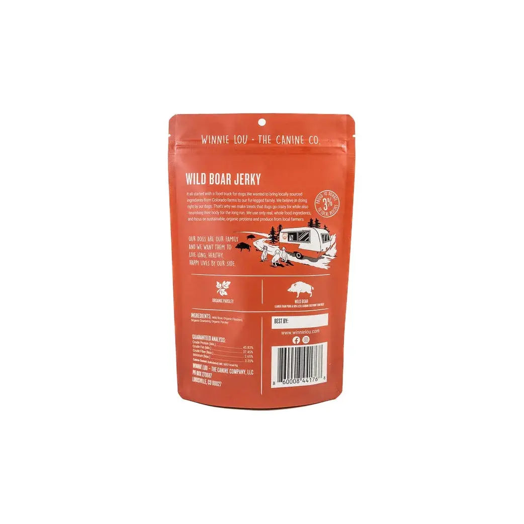 Winnie Lou Premium Free - range and Antibiotic - free Wild Boar Jerky Dog Treats, 4 - ounce Package