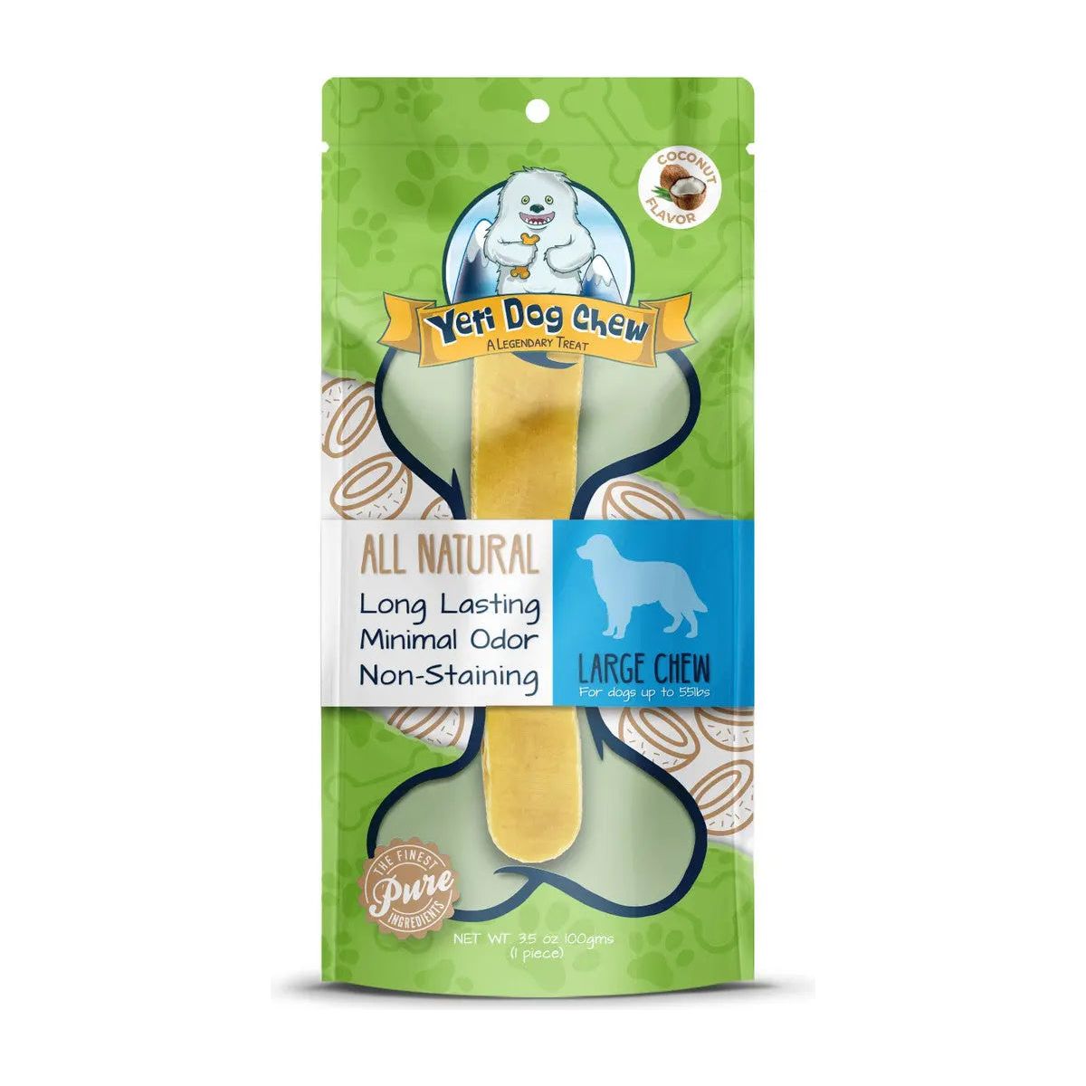 Yeti Premium All - Natural Large Yak Milk Cheese Dog Chews as Healthy Dog Treats