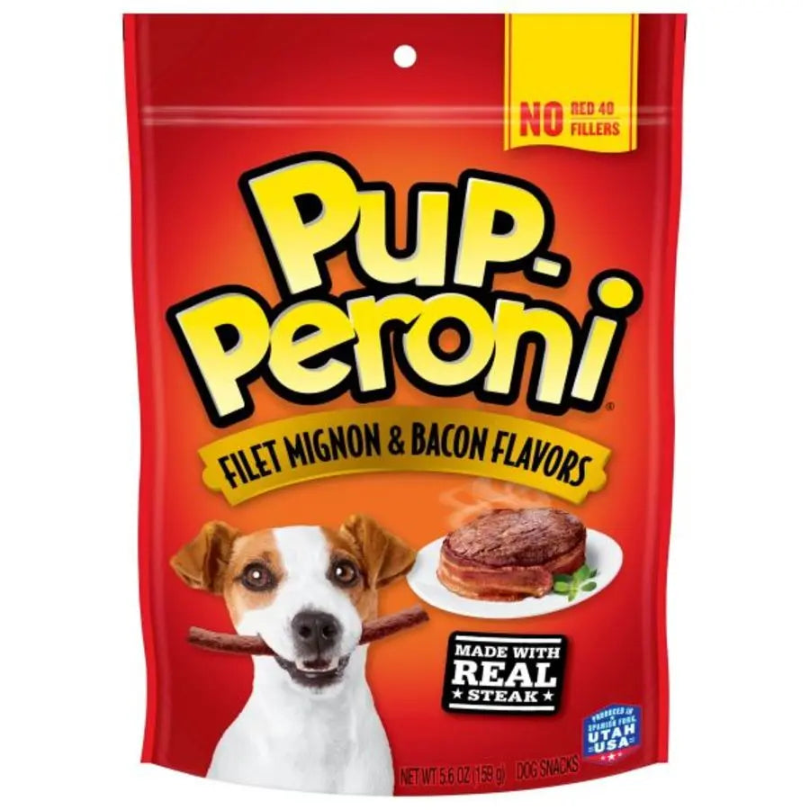 Pup-Peroni Premium Dog Treats in Filet Mignon and Bacon Flavor, 5.6 oz Package